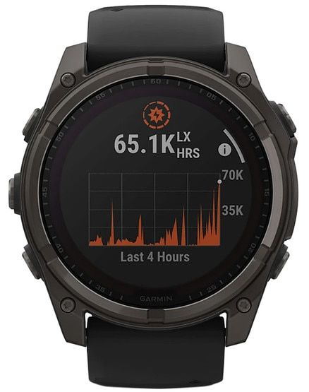 This GPS smart watch features solar charging.